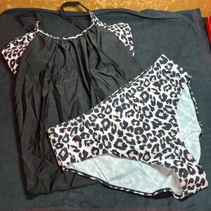 New 4XL Leopard Print Swimsuit Set